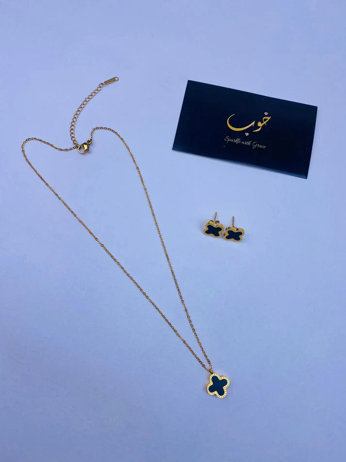 Leaf Clover Jewellery Set -With Ring