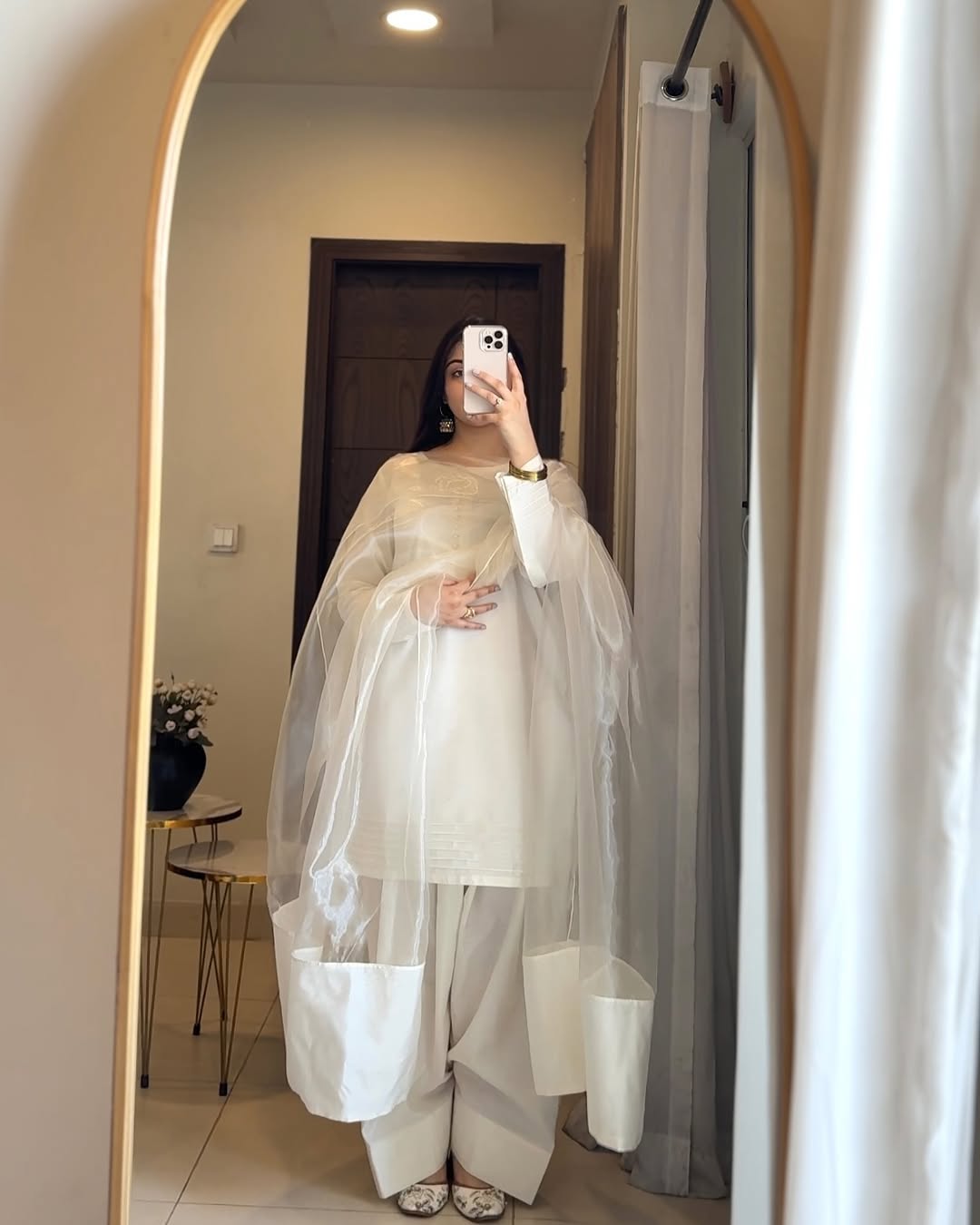RIVAJ FARSHI SHALWAR HIT WHITE (Unstitched)